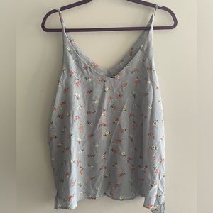 NWT baby blue/grey floral tank shell